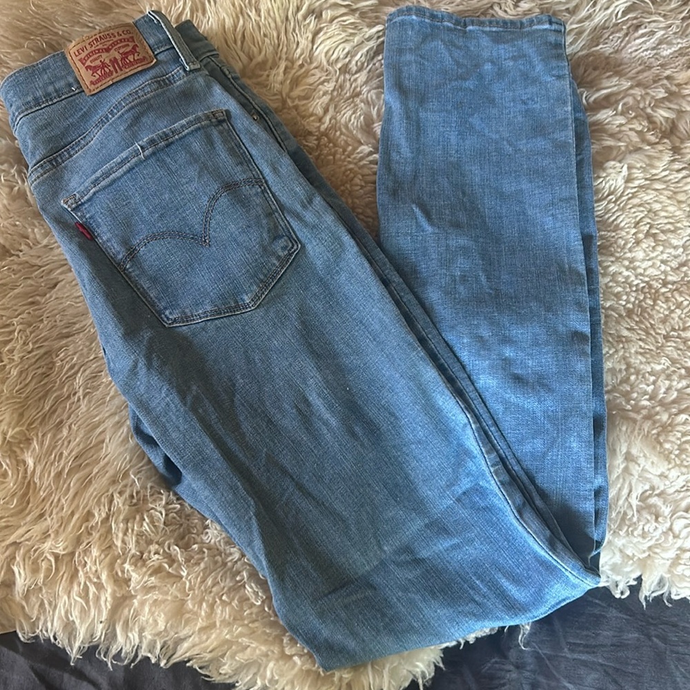 High rise, straight leg, distressed jeans